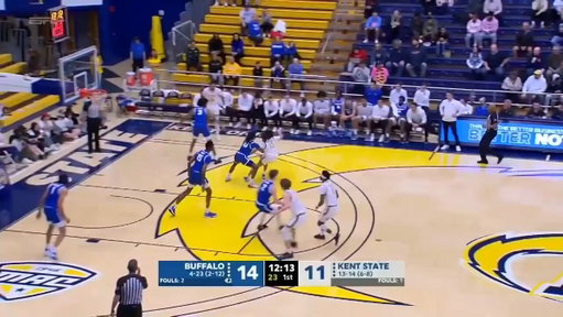 Former Buffalo players Shawn Fulcher (No. 10) and Isaiah Adams (No. 3) were indicted for allegedly fixing games. The indictment alleges at least $424,000 was bet on Kent State first half -8.5 of this game.

Kent State went on a 12-0 run to end the half.
