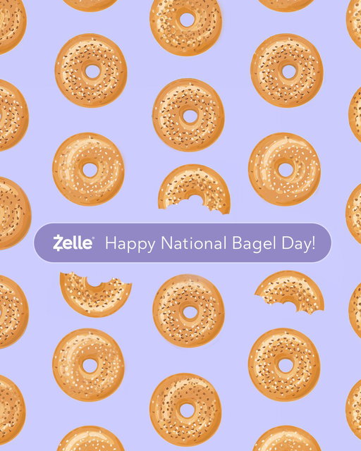 Happy National Bagel Day to all those who celebrate. Brighten someone’s day with some $ for a bagel using Zelle. 