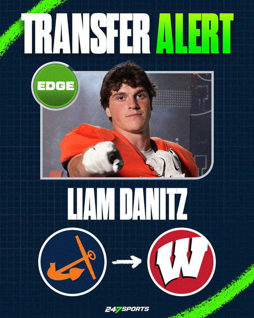 BREAKING: Wisconsin gets a commitment from Hope College EDGE transfer Liam Danitz.

Other visits are canceled.

Badgers get some serious speed in their front seven.

https://t.co/sV5GCzA9p6 