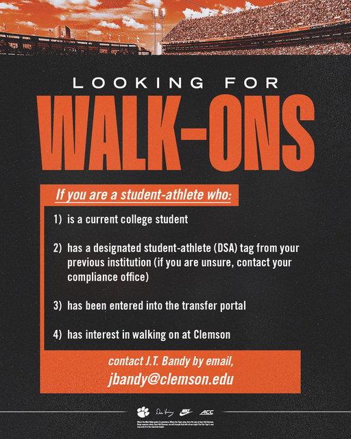 On the hunt for new Tigers. Come be a part of the Clemson Family 🐅 