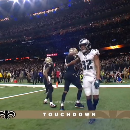 Michael Thomas 12 REC, 171 YDS, 1 TD vs PHI NFC 2018 Divisional Round.
