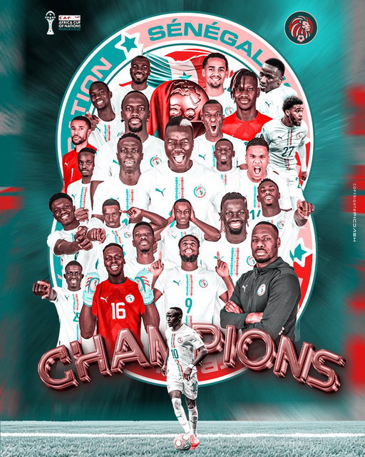 CHAMPIONS ⭐️ ⭐️ 🇸🇳 

HISTORIQUE. IMMENSE. LÉGENDAIRE.

Le Sénégal est champion d’Afrique pour la 2ᵉ fois 🏆🏆

Deux étoiles, une fierté éternelle ⭐⭐
Allez les Lions ! 🇸🇳 