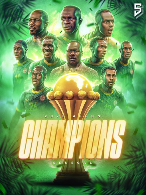 SENEGAL ARE CROWNED AFCON CHAMPIONS! 🇸🇳🏆

THEY LIFT THE TROPHY FOR THE SECOND TIME!

WHAT A SQUAD! WHAT A HISTORIC NIGHT! 🔥 