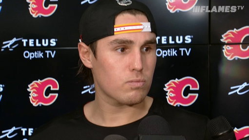 After making his #Flames debut a day after he was acquired by the team, Zach Whitecloud spoke with the media about his whirlwind 24 hours. 
