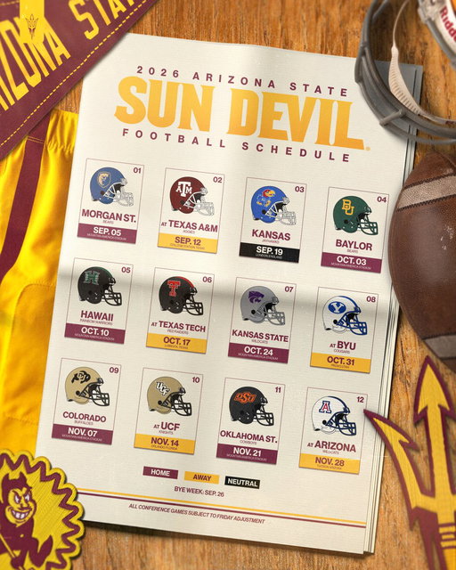 New chapter. Same standard. Presenting the 2026 Sun Devil Football Schedule ⤵️

🔗: https://t.co/m2vAQoSJSS 