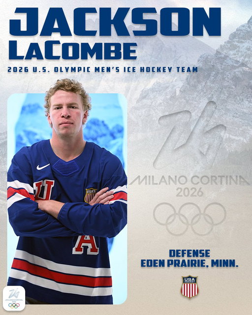 Jackson LaCombe has been named to the 2026 U.S. Olympic Men's Ice Hockey Team, replacing Seth Jones.
#MilanoCortina2026

Details: https://t.co/Rb28VuWgks 