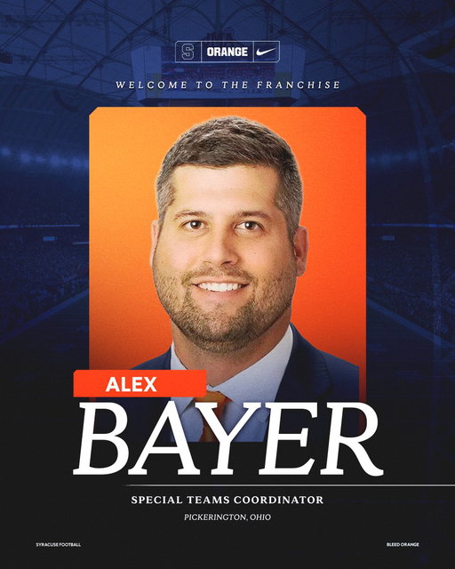 2024 Broyles Award Nominee @CoachBayer_ joins the Orange to lead our Special Teams unit 🍊🎯

Welcome to the Franchise, Coach! 