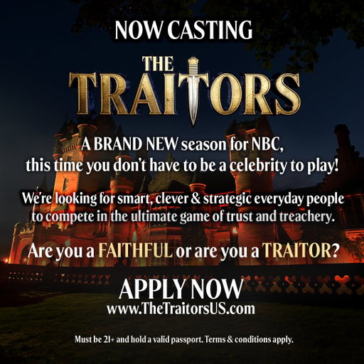 The castle is calling... 

Apply now for @NBC's The Traitors. http://thetraitorsus.com/ 
