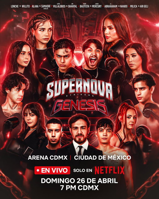 ¡Bombazo! 💣 El fenómeno estelar de boxeo 'SUPERNOVA: GENESIS' llega SOLO A NETFLIX en vivo este 26 de abril a las 7:00 PM (CDMX). 🥊 