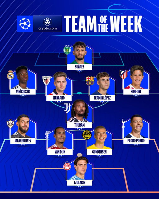 Presenting your Team of the Week! 💫

@cryptocom | #UCLTOTW 