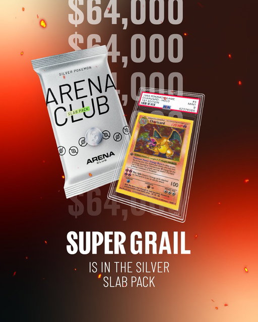 Super Grail Time!!
Thats right! A $64,000 1st Edition Holo Charizard
Right now in the $50 Silver Pokemon Pack. 