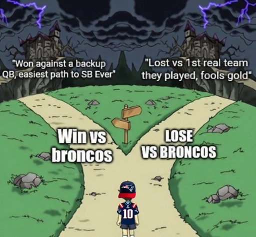 Literally how it is for the Patriots 