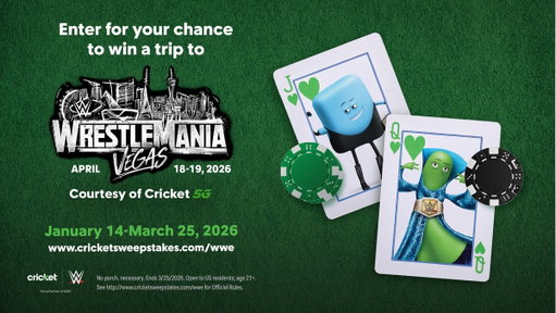 Want to try your luck in Vegas? Enter for a chance to have YOU and a friend see The Grandest Stage of Them ALL IN PERSON at @WWE #WrestleMania ENTER TODAY http://cricketsweepstakes.com/wwe 