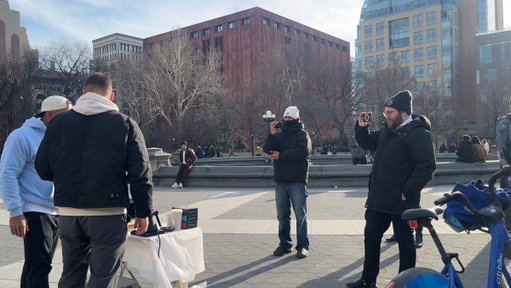Our boardroom for the day.

No teleprompters. Just a folding table and strangers trying the product for the first time.

The lack of polish is the point. Real reactions don't happen in a studio.

The best creative happens on the streets.

#AgencyLife #StreetTalk #BTS 