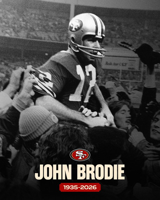 The 49ers mourn the passing of Edward J. DeBartolo Sr. 49ers Hall of Famer John Brodie. 

Our entire organization sends its deepest condolences to the Brodie family and friends.

📰 https://t.co/lD5Bn01T4R 