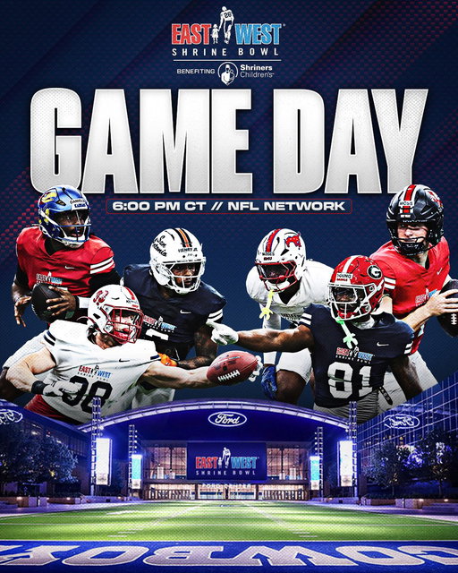 EAST-WEST SHRINE BOWL GAME DAY 🙌

🕕: 6:00 PM CT
🏟️: @thestarinfrisco 
📺: @nflnetwork

#ShrineBowlWHOSNEXT 