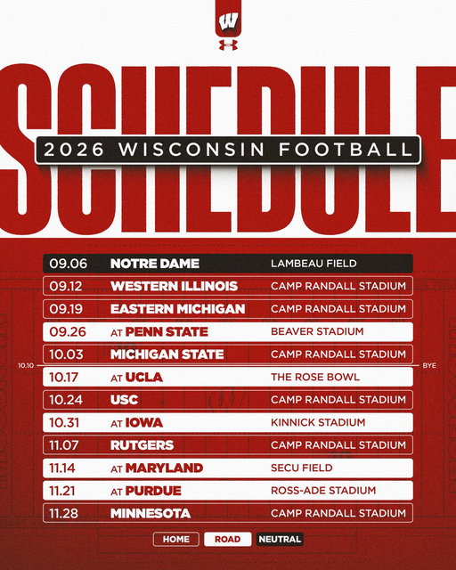 our 2026 schedule is officially locked in 🔒

🎟️: http://go.wisc.edu/s3mpg4 