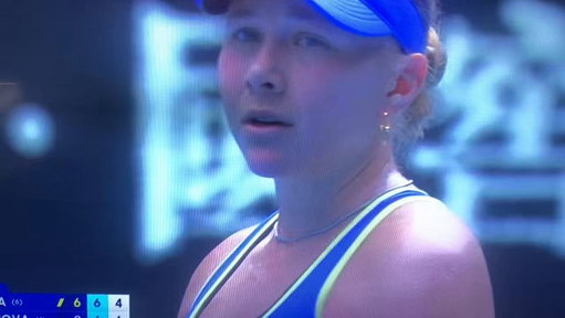 Amanda Anisimova crashing out as she heads out of the Australian Open 

