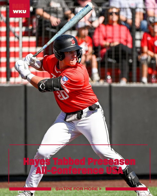 Congrats to Kyle Hayes on being named to the 2026 CUSA Preseason All-Conference Team! 
Shop baseball now! 
➡️ https://t.co/bFoI1M6Oix

#topsontop #wku #wkunilstore 
