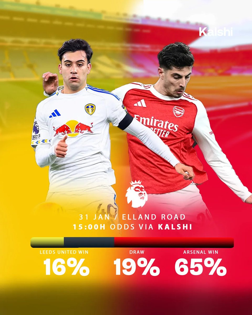 MATCHDAY🟩
🏆Premier League 
⚽Leeds United Vs Arsenal
📅31th January  2025
⏳15:00
🏟️Elland Road 