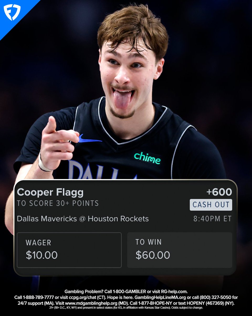 Cooper Flagg dropped 49 in his last game 🔥

Tonight, he goes up against the Rockets 👀

How many points will he score? ✍️ 