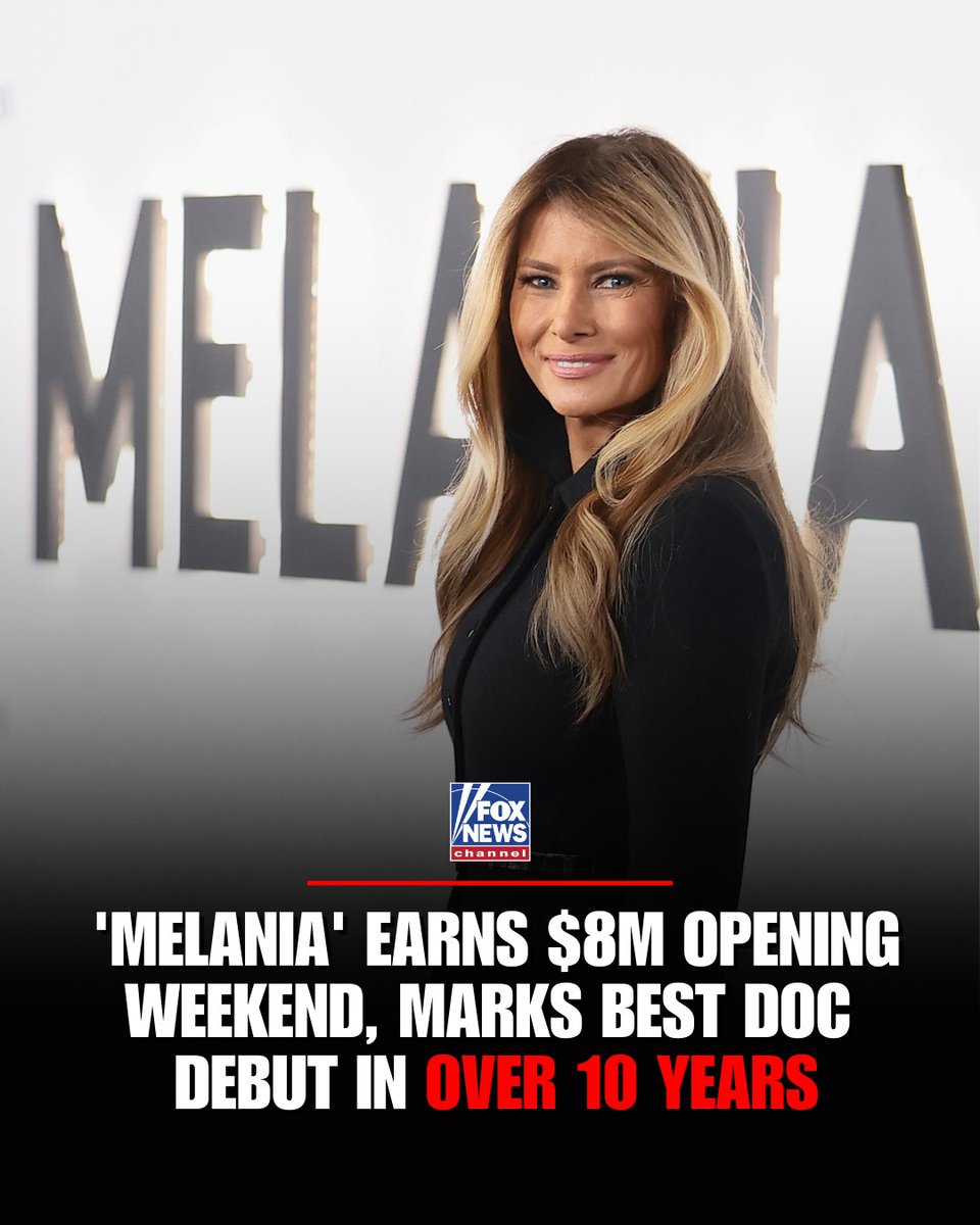 RECORD BREAKER: “Melania,” a documentary following the first lady in the 20 days before President Trump’s second inauguration, earns $8 million opening weekend — reportedly making it the biggest documentary debut in more than a decade. 
