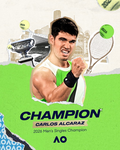 CARL1TOS ☝️ 

Carlos Alcaraz claims his FIRST Australian Open title 🏆 