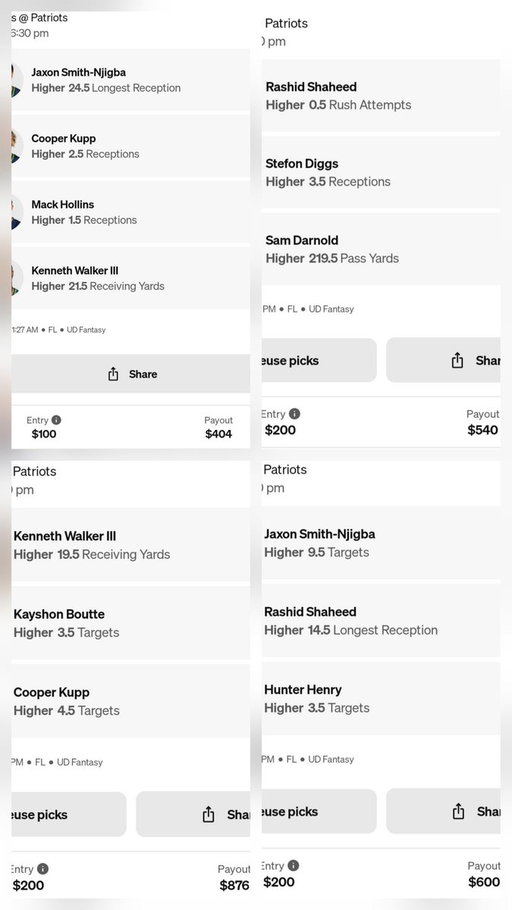 Last NFL picks of the season. The BIG GAME picks! Patriots/Seahawks! Let's get that money while a team get's that chip! 
Use code ZIRK+get $75 in funds after your first $5 entry and up to $1000 in bonus funds https://t.co/acAKAFKNhK
#UDpartner 