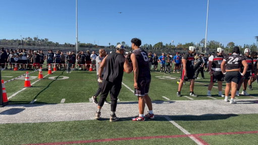 The GOAT Aaron Donald supporting @210ths facility where he trains talking with elite ‘27 DL Marcus Fakatou 
