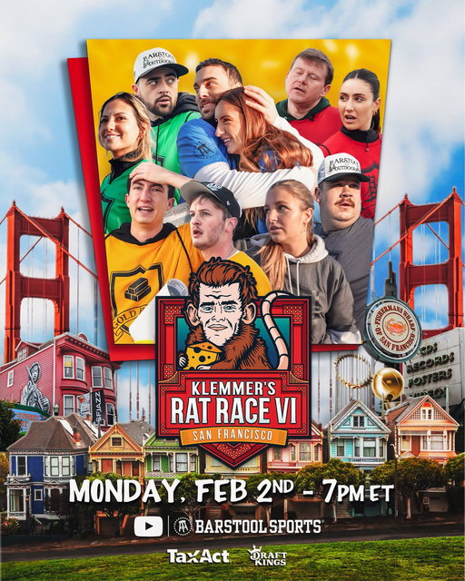 Rat Race: San Francisco
📆TONIGHT at 7 PM
📺@barstoolsports YouTube 