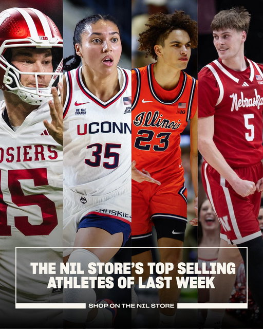 The Top Selling Athletes in the NIL Store last week: 

1. Keaton Wagler
2. Fernando Mendoza
3. Azzi Fudd
4. Braden Frager
5. Pryce Sandfort
6. Sam Hoiberg
7. Braden Smith
8. Skyy Clark
9. Charlie Becker
10. Trent Perry 