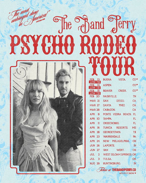 HIIIII 🤍

The PSYCHO RODEO TOUR is rolling in. Y’all, come lose your minds with us! 

TIX HERE: https://t.co/D9LGoPB35I (More dates coming soon!)

xoxo,
K+J 