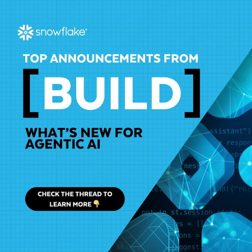 Stop building chatbots. Start building agents.

We’re live at Snowflake BUILD London, unveiling the next generation of agentic AI. We’re giving you the tools to build agents that actually do the work—securely.

The highlight reel: 🧵 