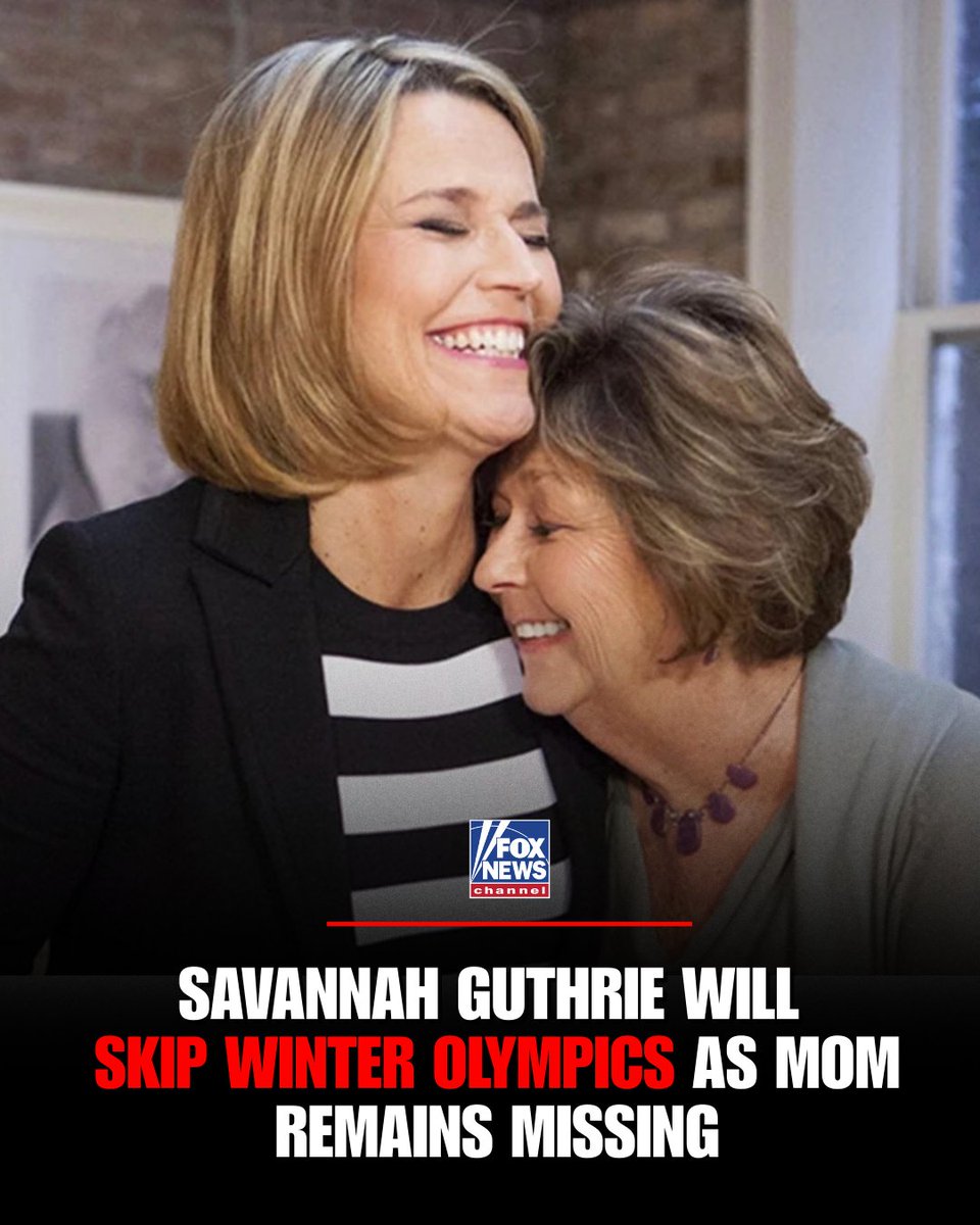 CLOCK TICKING: Savannah Guthrie will not be attending the Winter Olympics in Italy, where she was originally slated to co-host coverage, as the search for her mother continues. 