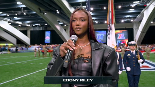 Ebony Riley performs the National Anthem before the Pro Bowl Games on ESPN. 
