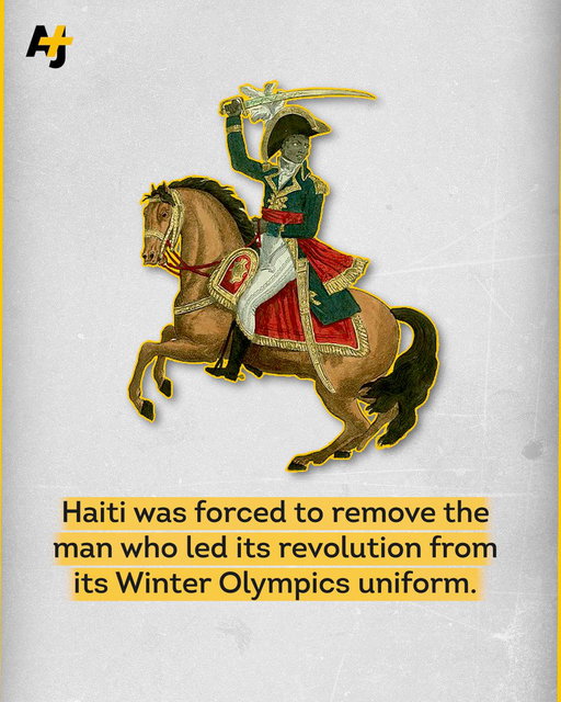 Haiti was forced to remove an image of revolutionary leader Toussaint Louverture from its Winter Olympics uniform. But designer Stella Jean, kept an image of his horse as a reminder of the slave revolt he led against France. 