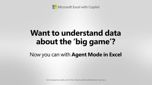 Watch Agent Mode in Excel turn football squares into an analysis sheet, surfacing common score-ending combos from past big-game matchups. 