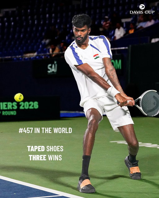 Dhakshineswar Suresh made a statement in Bengaluru 😤

#DavisCup 