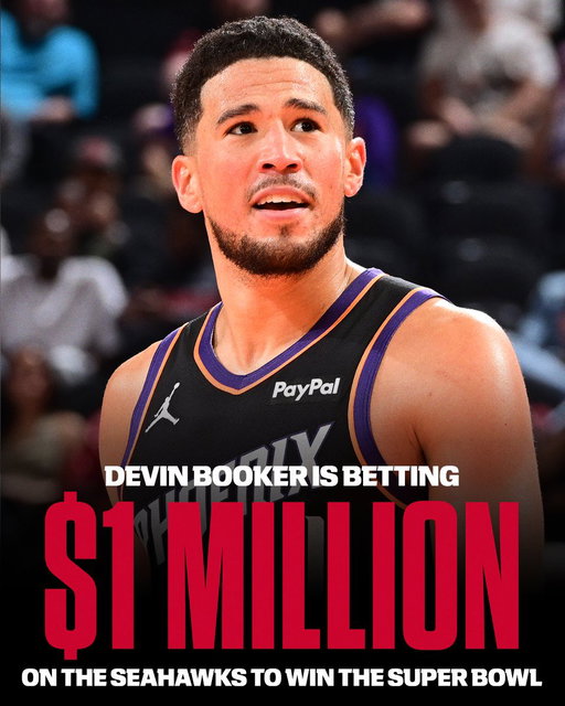 Devin Booker cashed out after he placed his bet on the Seahawks 🔥 💰 