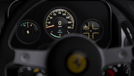The Ferrari Luce gauges do look very good in motion.  Obvious who designed this one though. The clean dash and physical buttons are a nice touch too. 