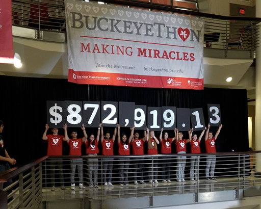Dancing with purpose and giving from the heart. 🕺❤️ Students participating in the 2026 @buckeyethon dance marathon raised over $872,000 to support children and families at @nationwidekids! 