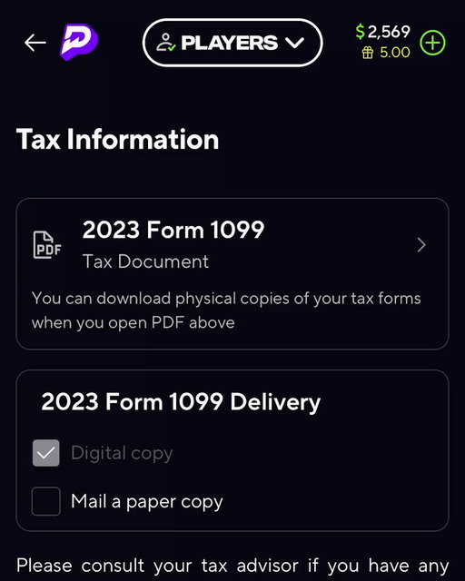 Tax season? We got you! 💰

Here’s where to find your tax forms in the PrizePicks app

(Available if you have more than $600 in net winnings on Player Picks in the past calendar year) 