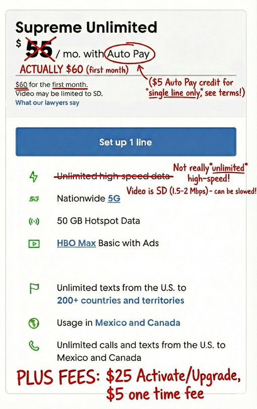 We noticed our competitor's advertised price didn't quite match up with the actual first-month costs, so we went ahead and clarified the fine print. ✍️

It shouldn’t require a red pen to figure out what you’re really paying. Stop guessing. Klarna Mobile is $40/mo plus tax. No surprises.