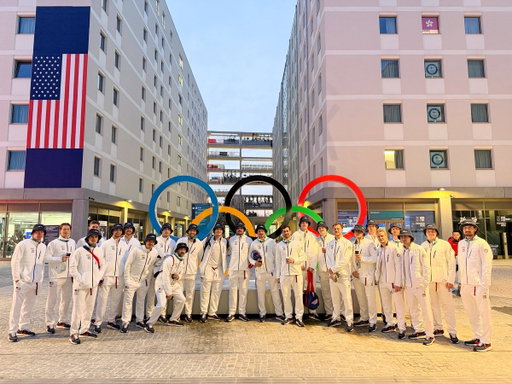Rolling into game one in style 😎 🇺🇸 #WinterOlympics 