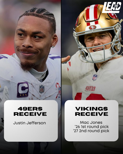 Jettas➡️ SF 👀

Is Justin Jefferson to San Francisco a real possibility or all smoke? Thoughts on this hypothetical trade? Too much or too little for Jettas? 

#FTTB #49ers 