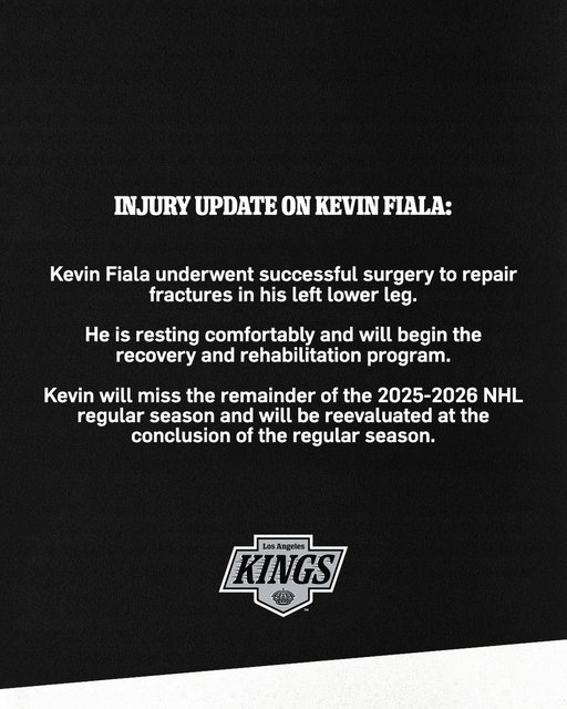 Update on #22 Kevin Fiala following his injury in the 2026 Winter Olympic Games Milano Cortina 👇 