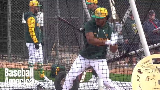 Leo De Vries swings 💪

The Athletics top prospect has one of the highest ceilings of any prospect in baseball thanks to his two-way impact and all-star potential 👀

Check out his full scouting report here: https://t.co/PAdtHdeDcD 