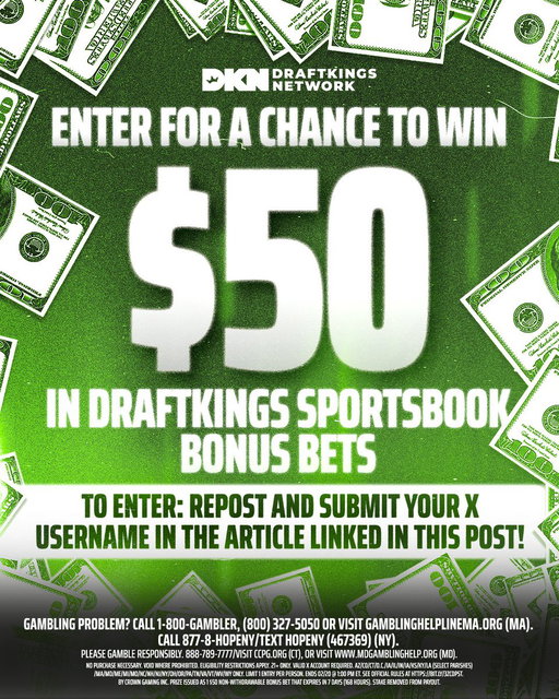 GIVEAWAY!!!

Ten $50 @DKSportsbook bonus bets are up for grabs 👀

TO ENTER:
1) Repost this post
2) Enter your X username HERE: https://t.co/rZ9usMRTJ4

Ends 2/20 1 p.m. ET. T&amp;C: https://t.co/rZ9usMRTJ4 