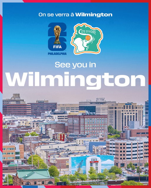 Delaware’s largest city will host Côte d'Ivoire during the 2026 FIFA World Cup™.

#WeArePhiladelphia #WeAre26 