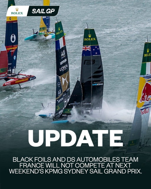 UPDATE: @sailgpnzl and @sailgpfra will not compete in Sydney. 

All efforts are now focused on returning them safely to the start line as soon as possible, and a full review of the incident is underway.

More 👉 https://sailgp.com/news/26/black-foils-france-sit-out-sydney-sail-grand-prix-review-continues 